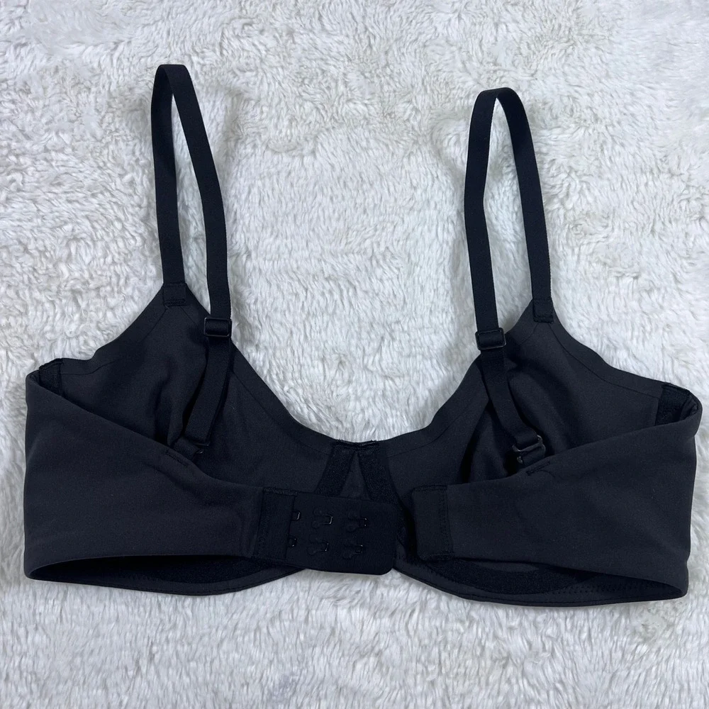 SKIMS Fits Everybody Unlined Underwire Bra Onyx Black Size 32D RN 158973 NWOT